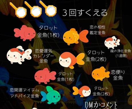 3匹の占い金魚で夏恋成就させます 選べる占い金魚で2025夏恋進めるで！ イメージ1