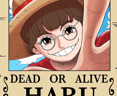 ワンピースの手配書みたいな似顔絵を！ます プレゼント、ウェルカムボードなど！面白く記憶に残る似顔絵 イメージ2