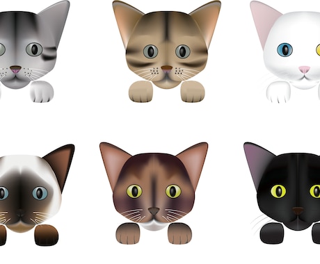 イラスト出します ６種類の猫のイラスト:アイコン イメージ1