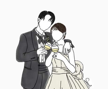 シンプルおしゃれな似顔絵アイコン描きます 【結婚式・SNS用に◎】思い出をイラストに残しませんか？♡ イメージ2
