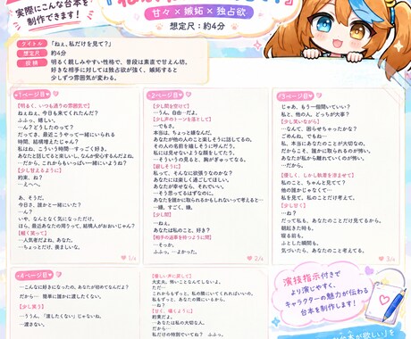 シチュエーションボイス台本を制作します あなたの「こんな台本が欲しい」を形にします！ イメージ2