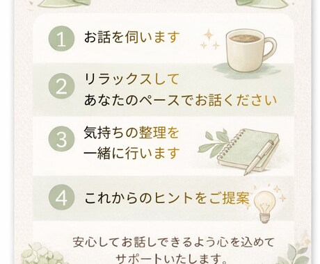 心のゆらぎを整える電話カウンセリングします がんばりすぎた心を安心できる対話で整えます イメージ2