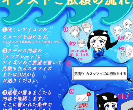 可愛く！あなただけのキャラクターアイコンを描きます オリジナルキャラクターのイラストをアイコンにしたい方へ イメージ2