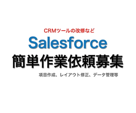 Salesforce簡単作業代行します Salesforce構築改修が必要な方へ イメージ1
