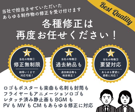 当社で作成したデザインを再加工・修正します 納品後のパターン違い作成・修正など格安で対応します イメージ1
