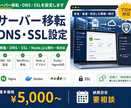 サーバー移転・DNS・SSLを設定します イメージ1