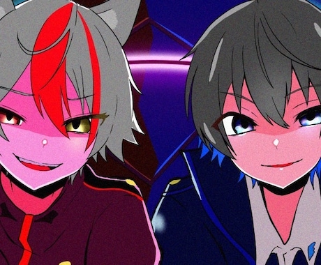 歌ってみた動画のイラスト作成します 上手い、速い、安いの牛丼みたいなイラスト イメージ2