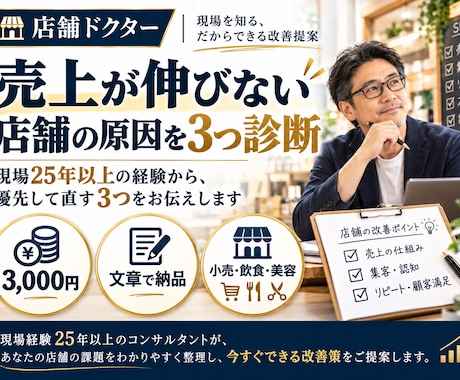 売上が伸びない店舗の原因を3つ診断します イメージ1