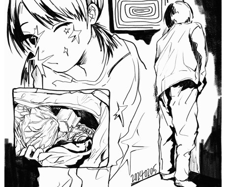 雰囲気のあるモノクロイラスト承ります 挿絵やイメージイラスト等をお求めの方に イメージ2