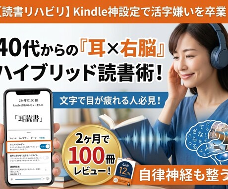 活字で目が疲れる人に1日1冊の読書術を教えます 活字嫌いを卒業！Kindleの最新設定と読書法を教えます イメージ1