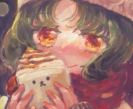 手描き風でかわいい個性的なアイコン描きます キャラ・好きな物のアイコンで自分をアピール【リテイク無制限】 イメージ2