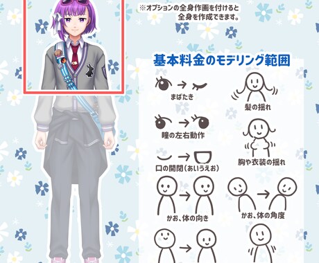 Vtuberを丸ごと1体制作します イラスト制作からモデリングまで１件で完結！ イメージ2