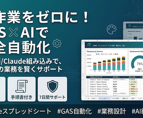 業務の手作業をGAS×AIで自動化します イメージ1