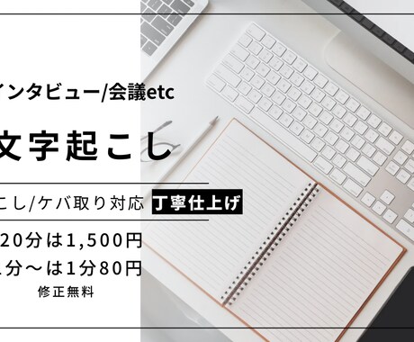 音声・動画の文字起こし　承ります スピーディーかつ丁寧に仕上げます イメージ1