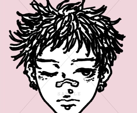 インパクトあり！モノトーンの人物イラスト描きます アイコン・似顔絵・表紙用等お気軽にご相談ください＾＾ イメージ2
