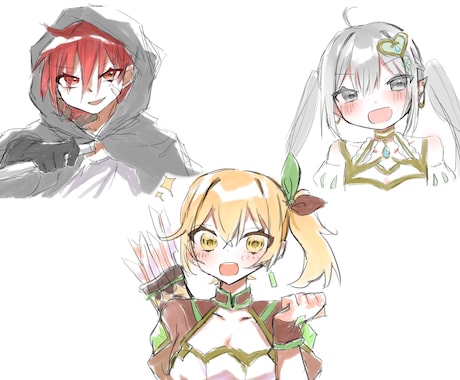 サクッとかわいいラフなイラスト制作します 【最短即日納品】ラフでかわいいバストアップイラスト描きます イメージ2