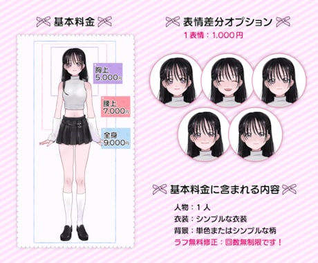 ガーリーキュートな女の子イラストお描きします かわいいアイコン・サムネ・立ち絵★ボーイッシュ女子や男性も◎ イメージ2