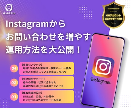 Instagramのプロが運用アドバイスを行います 運用開始後、集客0から予約待ちサロンに！ イメージ1