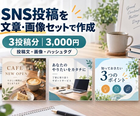 SNS投稿を文章・画像セットで作成します イメージ1