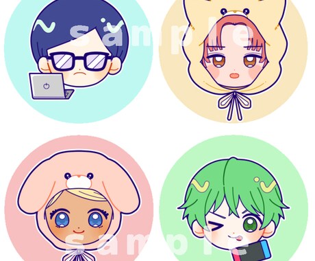 アイコン制作♡いたします ♡♡ミニキャラお顔アイコン♡♡ イメージ2