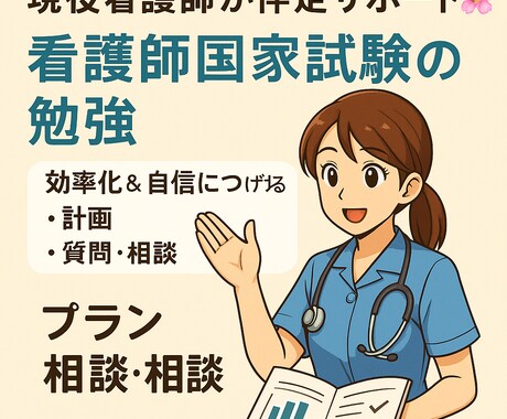 現役看護師が伴走サポート、国試の勉強を支援します 国試までの勉強を“効率化”＆“自信”につなげます♪ イメージ1