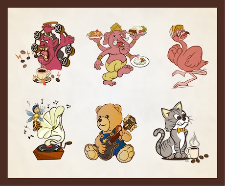 海外風アメリカンレトロなキャラ描きます ロゴ・グッズ・店舗で使えるイラストをご提案 イメージ2