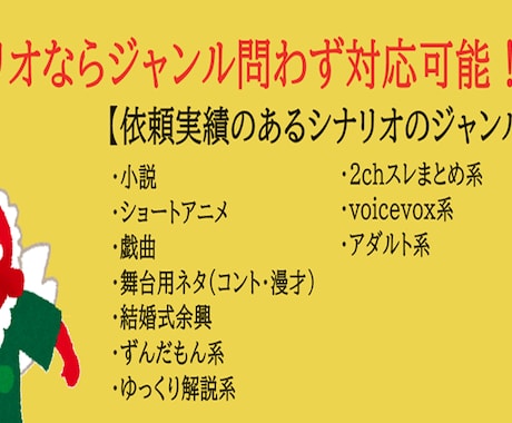 シナリオなら何でも可能。あなたの妄想を形にします コント、小説、漫才、劇、ドラマなどの創作 イメージ1