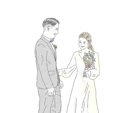 似顔絵・ウェディング似顔絵描きます アイコンの似顔絵やカップルの記念に イメージ1