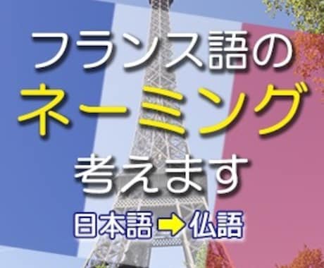 フランス語でのネーミングをします ビジネスオーナー、ブランドオーナーなど イメージ1