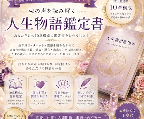 ボリュームたっぷりの占い鑑定書を作成いたします 占ってもらったことを後から じっくり読み返したい方におすすめ イメージ1