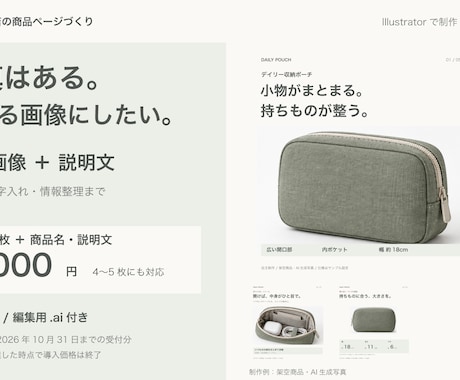 商品写真から伝わる画像と商品説明文を制作します イメージ1