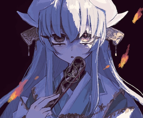 OC等イラストを描きます アナログ感のあるザラザラとした雰囲気、不穏描写が得意です！ イメージ2