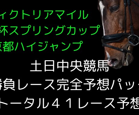 ヴィクトリアマイルのある土日の中央競馬予想します 土日中央競馬！勝負レース予想！４１レース予想をお届け！ イメージ1