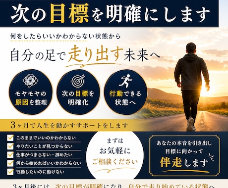 モヤモヤを整理し次の目標を明確にします 何をしたらいいかわからない状態から卒業へ イメージ1