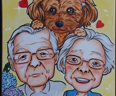 結婚祝い似顔絵描きます オーダーメイド1枚だけのプレゼント似顔絵です イメージ2
