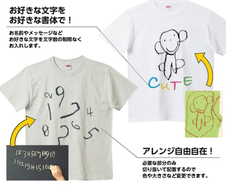 Tシャツ作ります お子様のらくがきや文字などを世界に一枚のTシャツに！ イメージ2