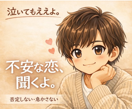 不安な恋ひとりで抱えんでええよ｜男目線で寄り添ます 脈あり？脈なし？既読無視・復縁・片思い…焦らんで大丈夫。 イメージ2