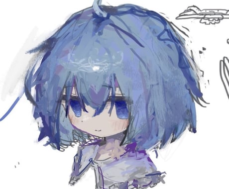 病み(闇)風の絵柄でアイコンなど描きます SNSの裏垢や病み垢などにおすすめです！ イメージ1