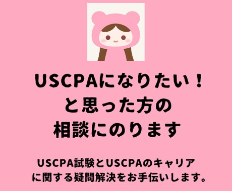 USCPAになりたい！と思った方のご相談にのります USCPA試験とUSCPAのキャリアの疑問解決をお手伝い イメージ1