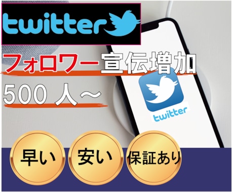 Twitterのフォロワー増加するまで宣伝します 500人増加されるまで拡散｜保証あり！ツイッター イメージ1