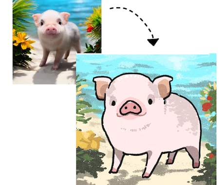 ゆる〜いペットの似顔絵描きます イメージ1