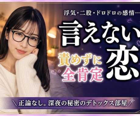 浮気・二股・言えない秘密の恋を全肯定で聴きます 常識や正論は言いません。自己嫌悪で潰れそうな夜の味方です。 イメージ1