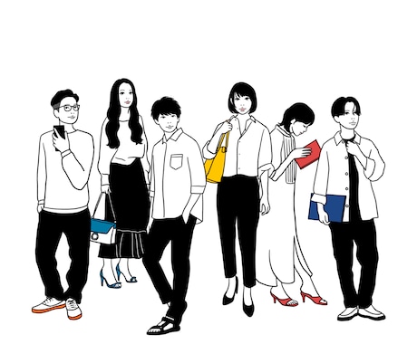 シンプルな線画★お洒落な人物などのイラスト描きます SNSアイコン、Web広告、グッズなどのオリジナルイラスト イメージ2