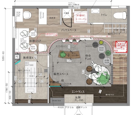 平面プラン作成します 店舗、オフィス、住宅、プロのアイディアによる平面プラン作成★ イメージ2