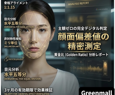 最短当日★あなたの顔面偏差値を精密測定します 主観ゼロの精密デジタル判定！垢抜けるための現在地を証明します イメージ1
