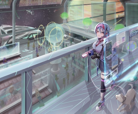 背景付きキャラクターイラスト作成します イメージ1