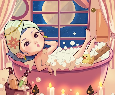 商用利用OK！！キュート可愛いミニイラスト描きます ポーズ・仕草全て可愛いイラストお描き致します イメージ2