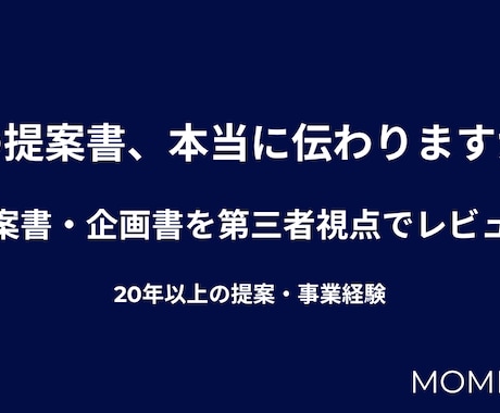提案書・企画書を第三者視点でレビューします 論理構造・説得力を第三者視点で確認します イメージ1