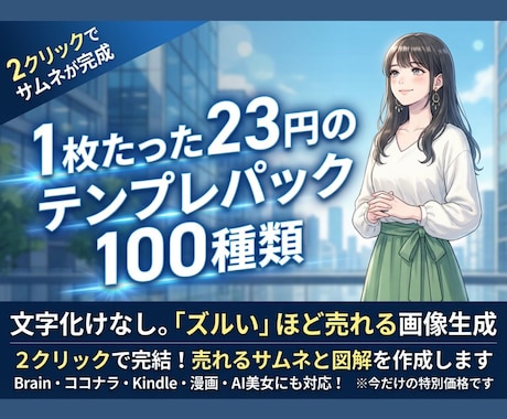 ２クリックで完結！売れるサムネと図解を作成します Brain・ココナラ・Kindle・漫画・AI美女にも対応！ イメージ1
