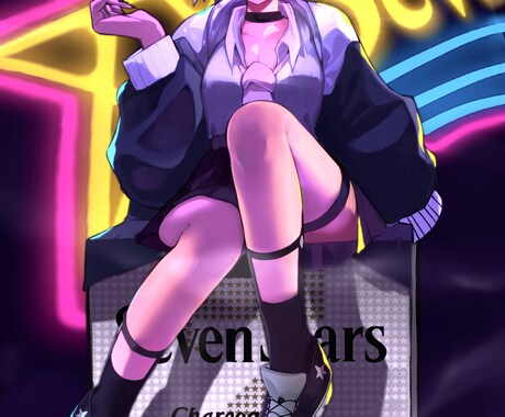 ビビットカラーカッコ可愛い女の子イラストを描きます 可愛いけどカッコイイ、バチバチの彩色イラストが得意です イメージ2